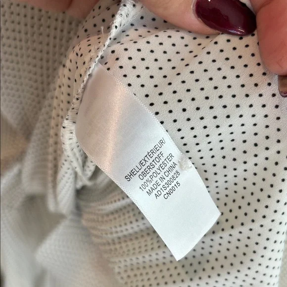 Adrianna Papell Georgette Pleated Polka Dot Blouse - Picture 8 of 11